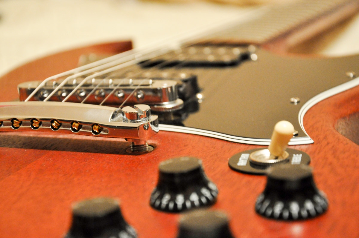 Gibson sg guitar closeup image by Karl Duncan Photography