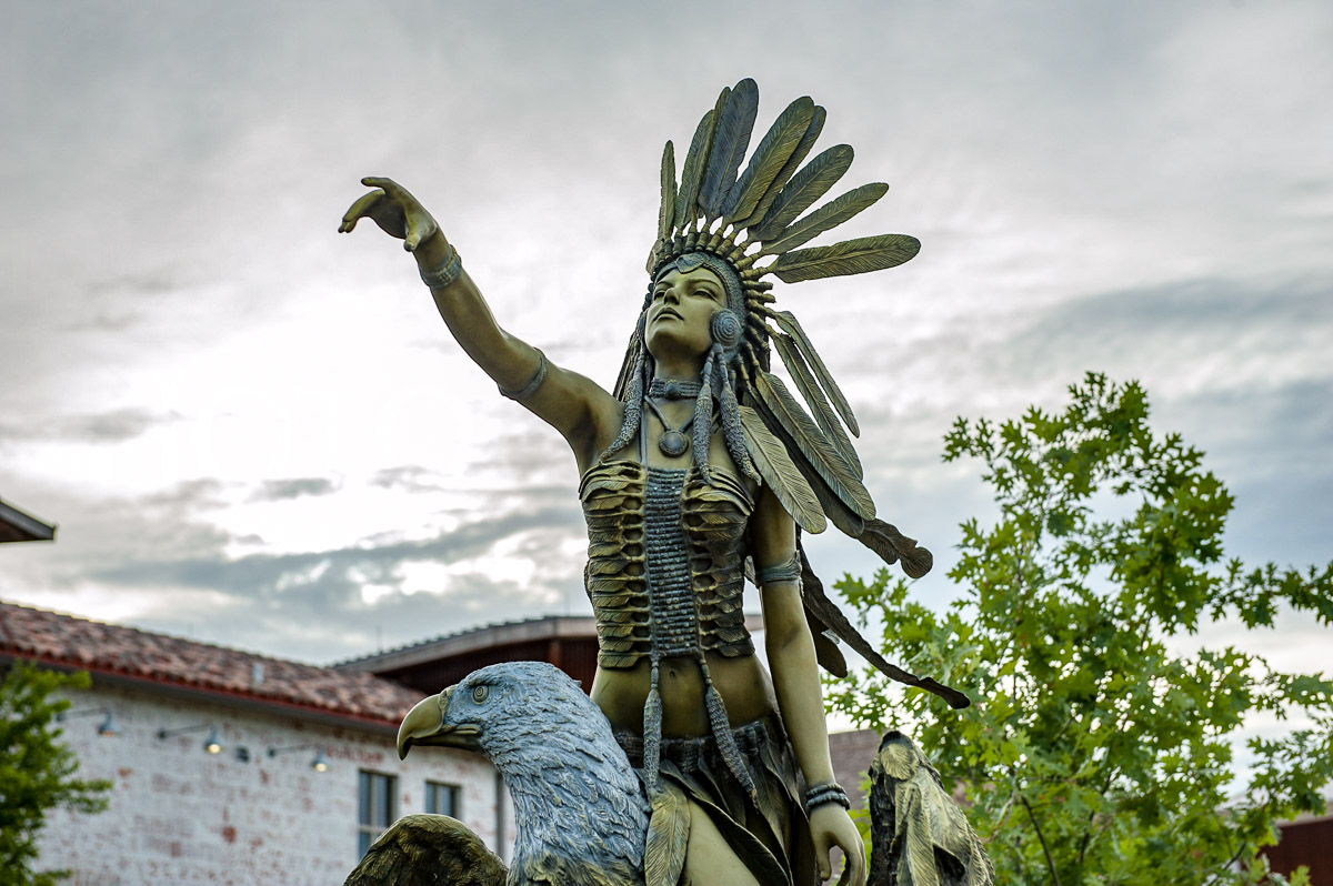 Native american statue sunset image by Karl Duncan Photography